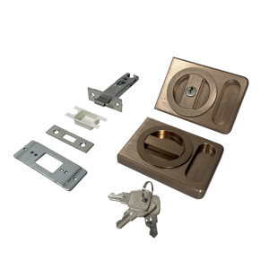 Poignée de porte en verre à cadre fin exclusive de l'usine chinoise, serrure à cylindre haut, porte coulissante intérieure, 3 ANSI Grade 3, aluminium 6063 - Product Image 3