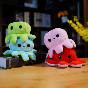 Almohadas de Cama de Peluche de Pulpo Reversibles Personalizadas, Muñeco de Peluche Suave de Dibujos Animados con Relleno de Algodón PP, Lindos Animales de Peluche Reversibles - Product Image 1