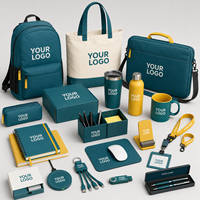 Set de regalo corporativo personalizado con logotipo: mochila, bolso tote, vaso térmico, cuaderno, bolígrafo, cable USB para la bienvenida de empleados y promoción de la marca