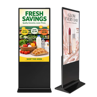 Layar Digital Signage Indoor Tipe Totem Vertikal 32 43 49 55 65 Inch LCD untuk Iklan Komersial di Pusat Perbelanjaan