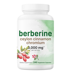 240 Cápsulas de Berberina para Adultos con Canela de Ceilán y Cromo OEM 1500mg Suplementos Herbales Puros Cápsulas de Berberina - Product Image 1