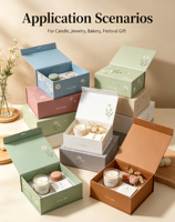 Boîte cadeau rigide Morandi à fermeture magnétique, matériaux recyclés, cartes décoratives, accessoires de pâtisserie, logo personnalisé