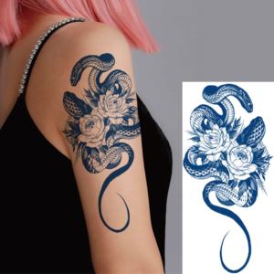 สติกเกอร์ลายดอกไม้สักชั่วคราว กันน้ำ เป็นมิตรกับสิ่งแวดล้อม ติดทนนาน 15 วัน สำหรับผู้หญิง - Product Image 1