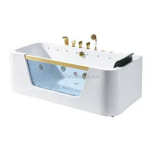 Luxury gold bathtub whirlpool bathtubs, square shape acrylic bathtub, water jets spa bathtubs K- 8941TG