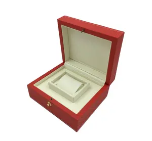 Wine Red PU Leather Watch Box Luxury Watches Packaging Gift Box Design Your Own Watch Box With Metal Plate