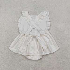 SR3306 Personalizado Infantil bebé Cruz niños niña al por mayor blanco mameluco de manga larga mono niño conjunto - Product Image 2