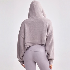 Felpa Sportiva con <span class=keywords><strong>Zip</strong></span> Personalizzata, Abbigliamento Sportivo su Misura, <span class=keywords><strong>Cardigan</strong></span> Lavorato a Maglia con <span class=keywords><strong>Zip</strong></span> per <span class=keywords><strong>Donna</strong></span> - Product Image 3