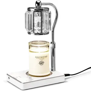 可调光陶瓷蜡熔化取暖器电动蜡烛取暖器灯，带遥控器，带2个灯泡，兼容罐子年份