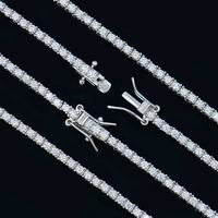 Collier Chaîne Tennis Personnalisé Hiphop en Argent Sterling 925 avec Diamants Moissanite VVS1 Certifiés GRA de 2mm