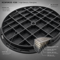 Couvercle de regard robuste en PRV D400, grille de tranchée en fibre de verre pour drainage routier et projets municipaux