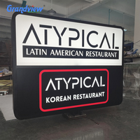 Kotak Lampu Iklan LED Tahan Air Kustom untuk Luar Ruangan dengan Bingkai Aluminium Snap dan Poster Logo Cetak UV untuk Restoran Kafe