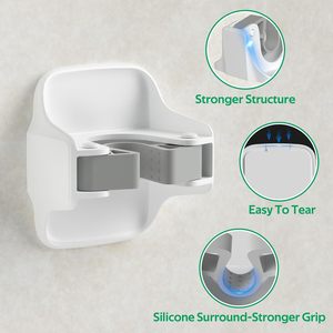 For Wall Mounted Mop Broom Stand Non-Perforated 1/3/4 Pack Strong Adhesive Clip Eco-Friendly Easy Installation for Bathroom - Product Image 2