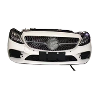 Kit de pare-chocs avant pour Mercedes-Benz W205 C260 Classe C, avec grille et phares, installation par vis, découpes pour capteurs d'aide au stationnement, qualité OE