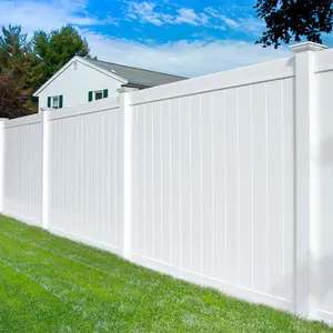Venda por atacado de parede 6x8 painéis de vinil branco para jardim posts de cerca de concreto