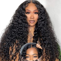 Perruques Lace Front Ondulées en Cheveux Brésiliens Remy Sans Colle, Densité 250%, Dentelle HD Transparente, Pré-Pluckées avec Baby Hair pour Femmes Noires