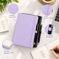 Carnet de notes A5 en cuir PU de haute qualité pour le bureau, l'école, le journal, la planification, avec logo personnalisé, ensemble cadeau avec stylo, bande élastique, papeterie