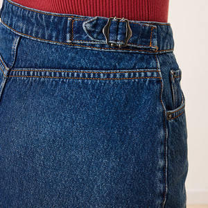 Gonna in denim da <span class=keywords><strong>donna</strong></span> vintage personalizzata di alta qualità, a vita alta, lavaggio scuro, con <span class=keywords><strong>bottoni</strong></span> e spacco, per <span class=keywords><strong>donna</strong></span> - Product Image 5