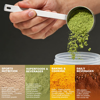 Ensemble de cuillères doseuses en acier inoxydable, lavable au lave-vaisselle, avec trou de suspension, poignée ergonomique, logo personnalisé pour la cuisine, cuillère à matcha