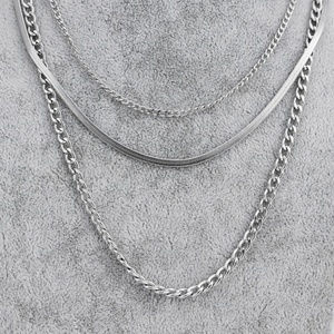 Collares de Cadena, Gargantilla Multicapa para Mujer, Eslabones de Serpiente, Joyería de Acero Inoxidable 2024 - Product Image 5