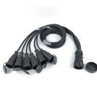 Cable de Distribución Socapex de 19 Pines, Tipo Francés, 12AWG, 6 Canales, Impermeable, Ultraflexible, de Cobre Libre de Oxígeno con Aislamiento de Goma Oxford