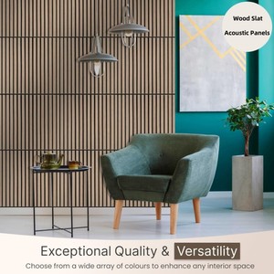 Panneaux muraux acoustiques en bois de noyer américain de luxe, style moderne, couleur fumée foncée, Akupanel 2400*600mm, grandes dimensions, panneaux muraux acoustiques à rayures - Product Image 6