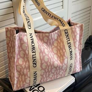 Bolsas de Mano de Lona de Algodón con Estampado de Dibujos Animados, Estilo Moderno, para Uso Diario, Compras y Viajes de Fin de Semana - Product Image 1