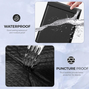 Confezione da 25 confezioni da 10x13 <span class=keywords><strong>buste</strong></span> imbottite <span class=keywords><strong>in</strong></span> <span class=keywords><strong>plastica</strong></span> nera a bolle impermeabili <span class=keywords><strong>in</strong></span> PE con <span class=keywords><strong>grandi</strong></span> custodie a bolle ammortizzanti - Product Image 5