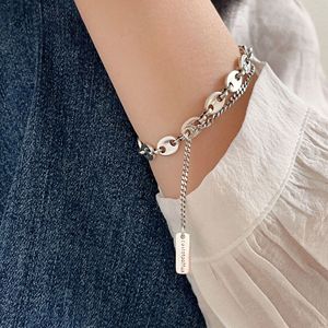Bracelet double couche en argent sterling S925 avec chaîne à pampilles et étiquette pour femme, cadeau de bijoux - Product Image 3