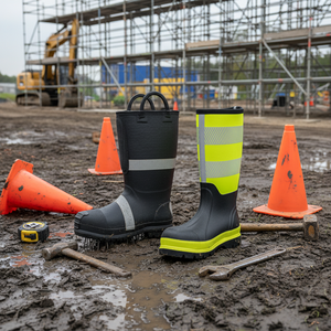 รองเท้าบูททำงานกันน้ำกันลื่นหุ้มข้อสูงถึงเข่า สำหรับฤดูหนาว เหมาะสำหรับล่าสัตว์ ทำจากยางนีโอพรีนเสริมความปลอดภัย สำหรับผู้ชาย ทำงานก่อสร้าง - Product Image 2