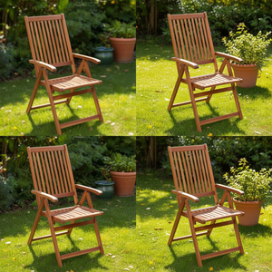 Sedia da Giardino in Legno di Acacia Massiccio, Misura Media, Pieghevole, Arredo Esterno, Design Rustico, Gambe Affusolate - Product Image 2