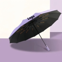 Paraguas Plegable Automático de Alta Resistencia con 24 Varillas, Resistente al Viento, Anti-UV, con Logotipo Personalizado Impreso, Paraguas Promocional Publicitario