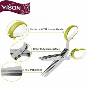 Kéo Cắt Thảo Mộc 5 Lưỡi Bằng Thép Không Gỉ Đa Năng, Kéo Cắt Thái Rau, Thảo Mộc - Product Image 4