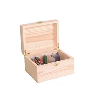 Caixa de joias de madeira com tampa