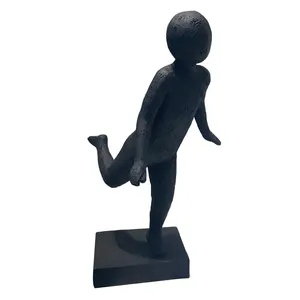 Handgemalte Harz Handwerk für Heim textilien Yoga Pose Figur Statue mit Basis Harz Yoga Mädchen Skulptur Wohnkultur Kunst