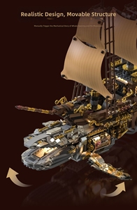 Kit de construction de bateau <span class=keywords><strong>à</strong></span> voile en plastique de 2284 pièces, modèle de bateau <span class=keywords><strong>à</strong></span> voile, jouet pour enfants, Mayflower, ensemble de blocs de construction de bateau historique - Product Image 5