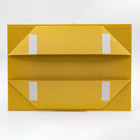 Boîte cadeau rigide pliable avec couvercle magnétique, couleur jaune doré, en stock, vente en gros