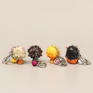 4pcs Anime Keychain Kawaii Inosuke Tanjiro Nezuko Agatsuma <span class=keywords><strong>Zenitsu</strong></span> Mini <span class=keywords><strong>Figurine</strong></span> Cartoon Pendant for Car Bag Decor Gift - Product Image 2