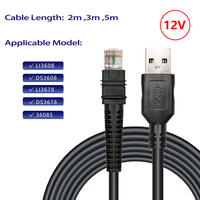 SOTESIN kabel lector kustom 12v 3M alimentado Rj45 RJ50 POS escaner kabel de datos para Zebra Li3608 escaner de coditado de barras