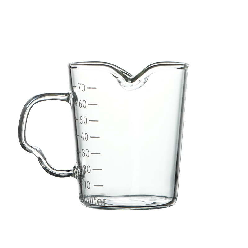 Heat Resistant Espresso Shot Glass Measuring Cup double Spout Pitcher Coffee Cup