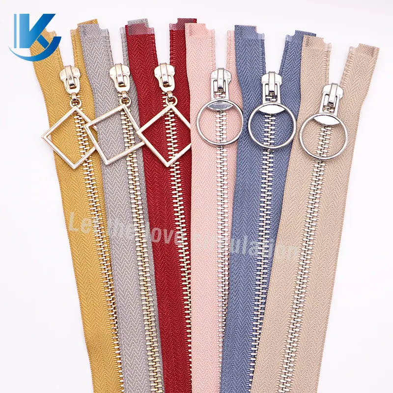 5# Open end silver gold metal zippers for women's clothes man jacket zipper custom metal zipper