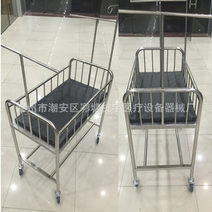 Cuna de Acero Inoxidable Jinbokang 800*450*900mm para Uso Hospitalario con Ruedas - Product Image 2