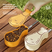 Gobelet pliable multifonctionnel 2-en-1 pour chien, étanche IPX5, en plastique écologique solide, pour l'extérieur, avec compartiment repas intégré, facile à transporter