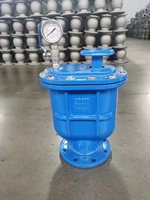 Válvula de Ventilación de Aire de Hierro Fundido Directa de Fábrica, Conexión de Brida, Válvula de Escape de Aire Automática PN10 PN16 para Uso en Tuberías de Agua Municipal