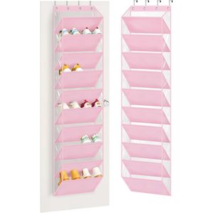 10 Tier Over The Door <b>Shoe</b> Organizer Pink Hanging <b>Storage</b> Rack For Closet Door With Deep Pockets Fit 20 Pairs - Product Image 1