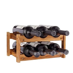 Wooden Wine Rack Double Layer Desktop Storage For Living Room <b>Bar</b> Counter Durable Organize Multi Layer Display <b>Shelf</b> - Product Image 2