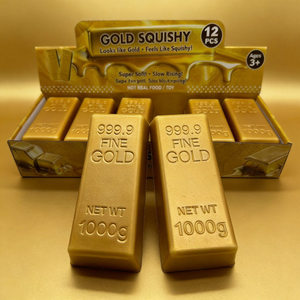 Jouet Squishy Lingot d'Or à Remontée Lente, Doux et Réaliste, Anti-Stress Sensoriel, Cadeau Nouveauté pour Enfants et Adultes - Product Image 6