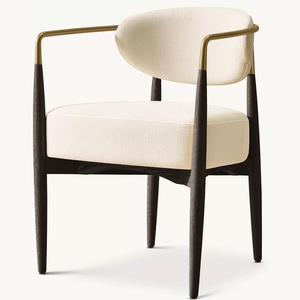 Fauteuil de salle à manger Rhoohill personnalisé, style moderne américain, en bois massif, chêne blanc avec <span class=keywords><strong>chaises</strong></span> de restaurant en métal - Product Image 3