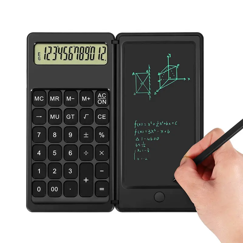 Portable Calculator And LCD Writing Board Solar Calculator With Writing Pad Notepad Calculator With Pen