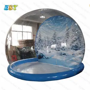 Tenda gonfiabile della bolla della cupola del globo della neve di natale per la cabina della foto trasparente dei gonfiabili di spettacolo della fase di evento