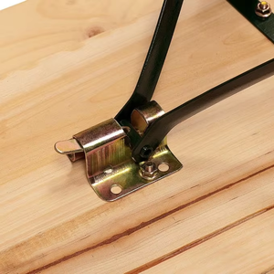 Mesa Rectangular Plegable Ligera de Madera y Metal Estilo Rústico con Patas Metálicas Plegables para Uso en Entradas y Villas - Product Image 6